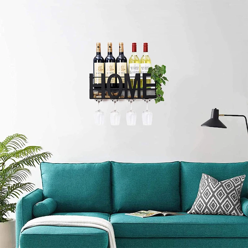 Креативная настенная полка для винных бутылок дома Гостиная подвесная чашка кухонный держатель для хранения расходных материалов от AliExpress WW