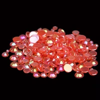 free shipping 2mm6mm jelly scarlet ab color flat back acrylic nail bead decoration