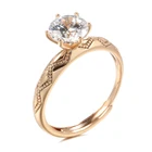 Кольцо женское из розового золота 585 пробы с натуральным Цирконом