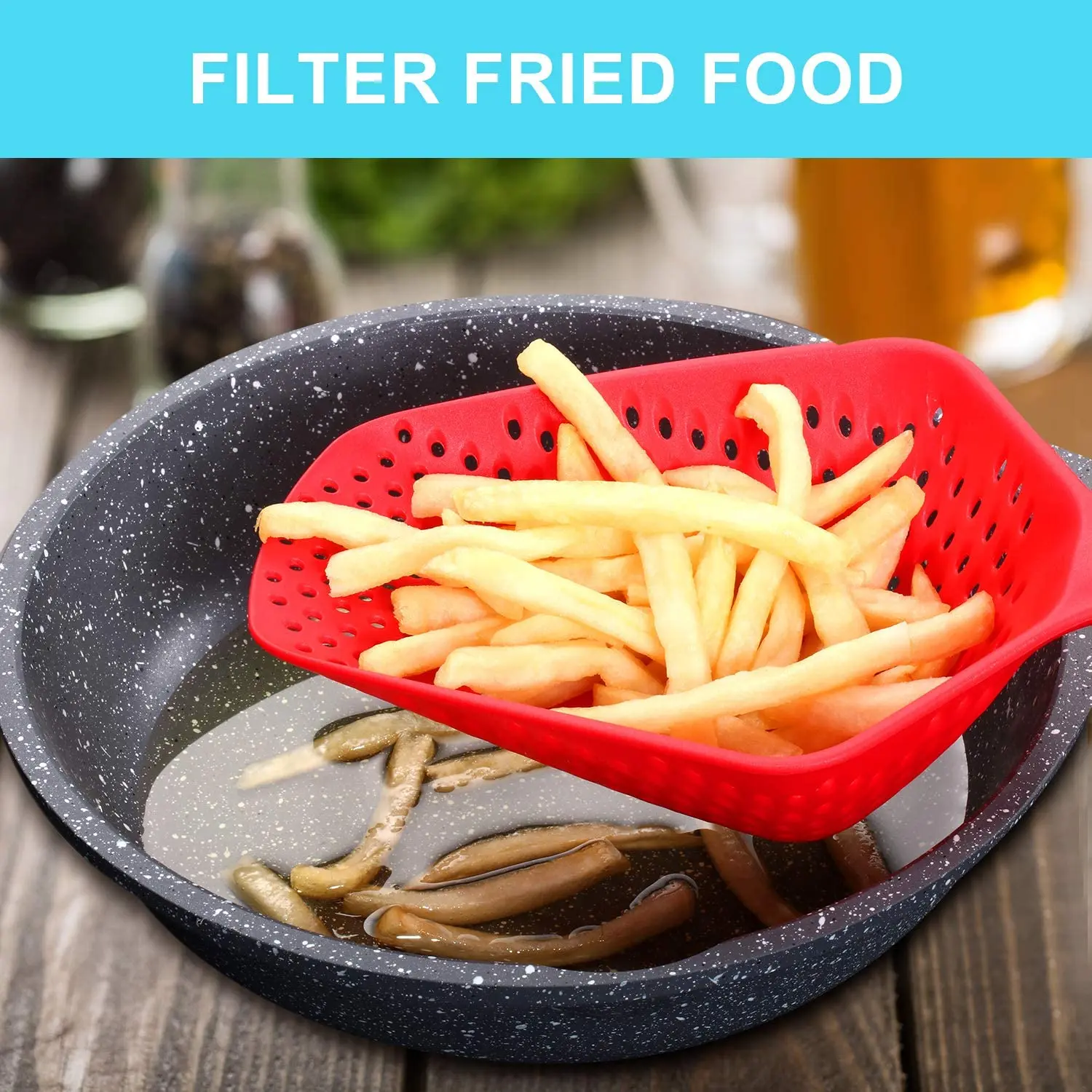 1 шт. ложка-дуршлаг для слива продуктов | Дом и сад