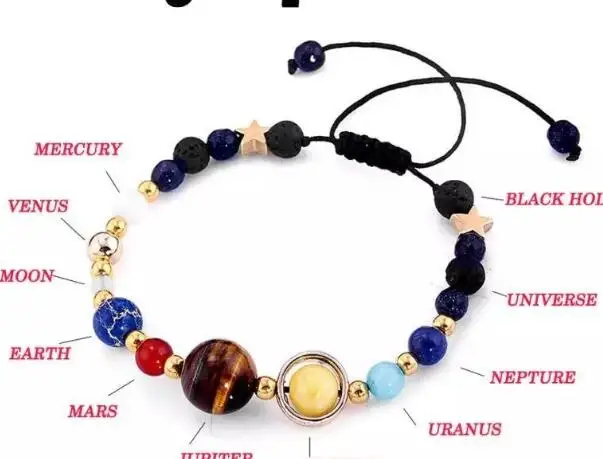 QIAMNI восемь планет браслет со Вселенной модный вышитый бусинами жакет плетеной