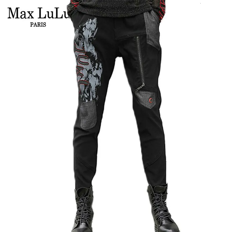 Max LuLu Роскошные корейские винтажные женские штаны-шаровары женские черные рваные джинсы с эффектом пуш-ап женские джинсовые брюки размера плюс Pantolon