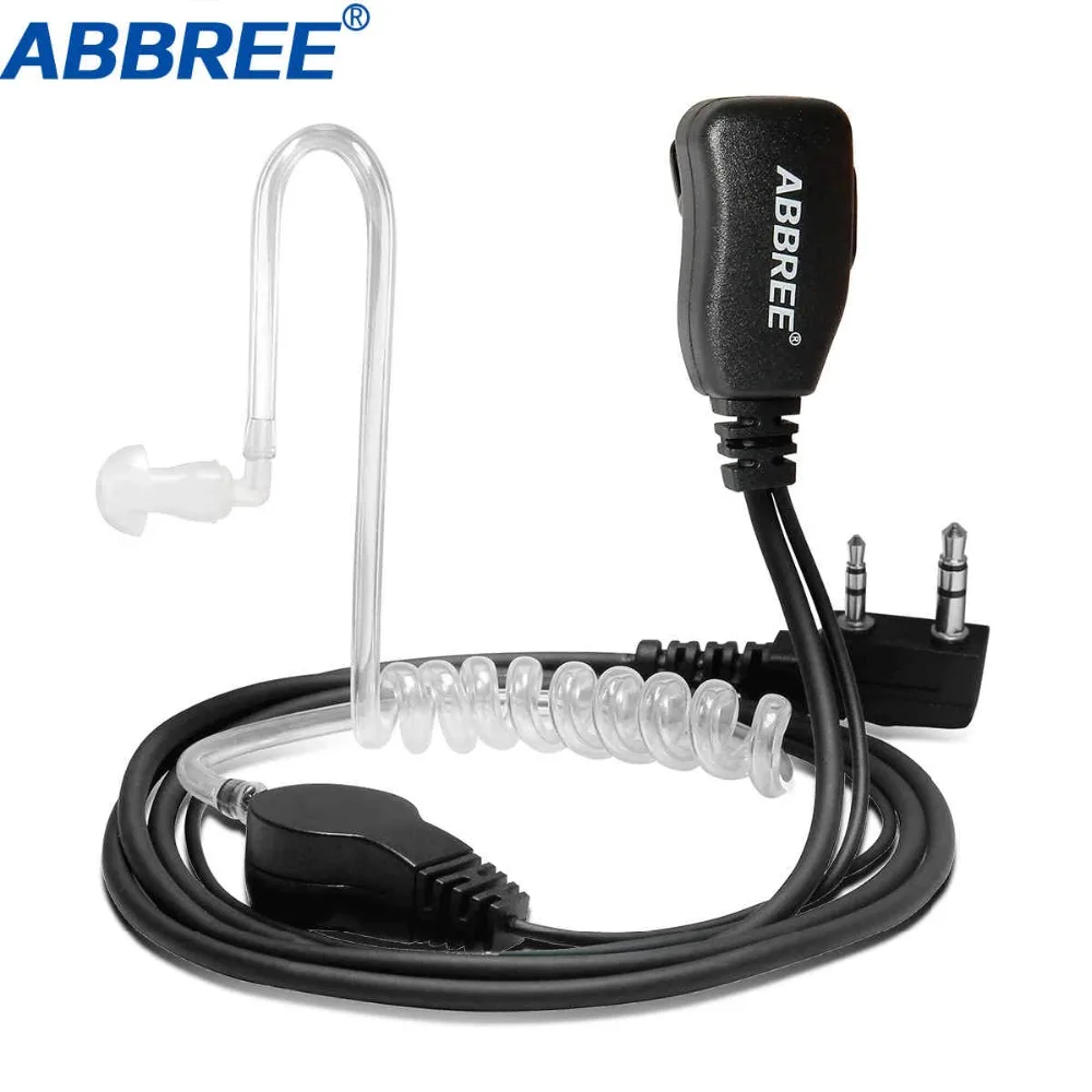 Abbree PTT Mic Air Акустическая трубка портативная рация с наушниками гарнитура для Kenwood Baofeng UV-5R UV-82 TYT AR-F8 Wouxun KG-UVD1P и т. Д