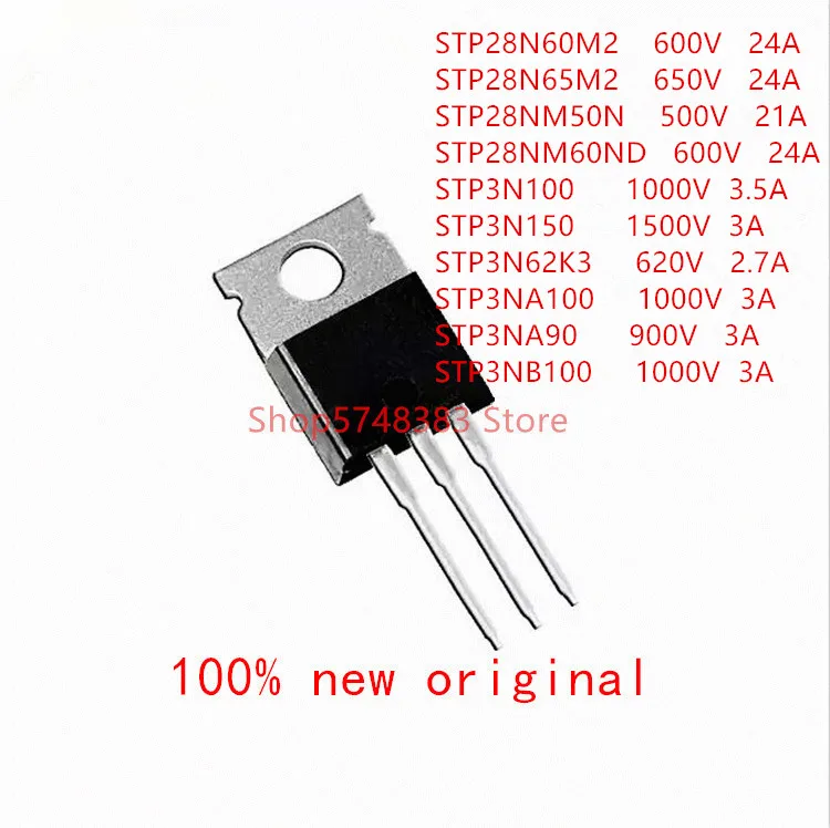 10 шт./лот STP28N60M2 STP28N65M2 STP28NM50N STP28NM60ND STP3N100 STP3N150 STP3N62K3 STP3NA100 STP3NA90 STP3NB100 TO-220 | Электроника