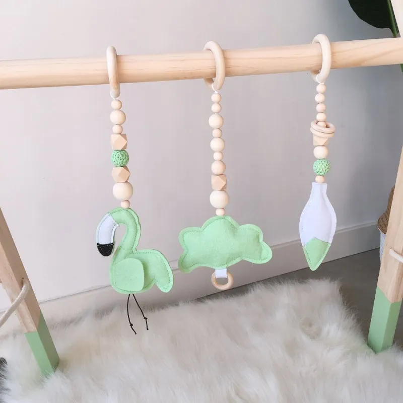 INS деревянные украшения-бисер с войлочным фламинго подвесная подвеска в виде