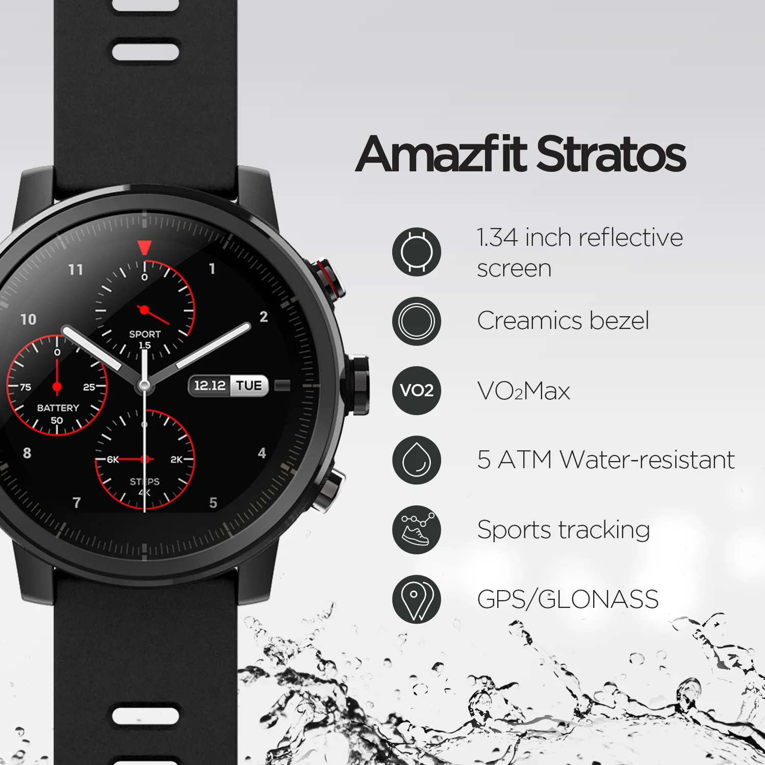 Оригинальные Смарт-часы Amazfit Stratos, Смарт-часы с GPS, отсчетом ...