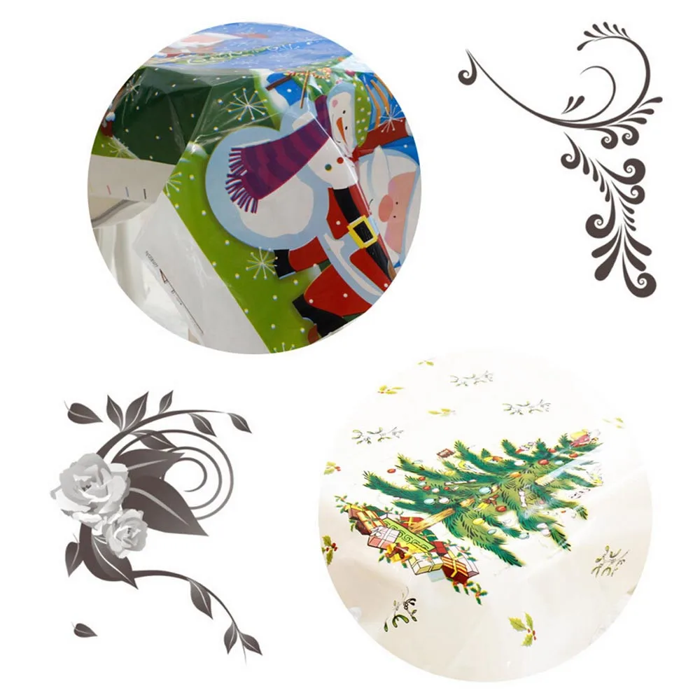 Практичная 2019 одноразовая скатерть рождественское прямоугольное с принтом ПВХ