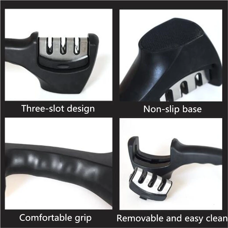 3-ступенчатая точилка для кухонных ножей профессиональный точильный камень