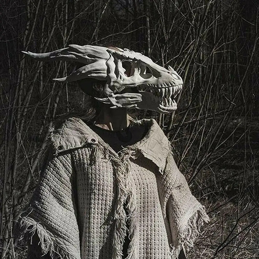 New Dragon Mask Movable Jaw Dino Moving Dinosaur Decor For Halloween Party Cosplay Decoration | Тематическая одежда и