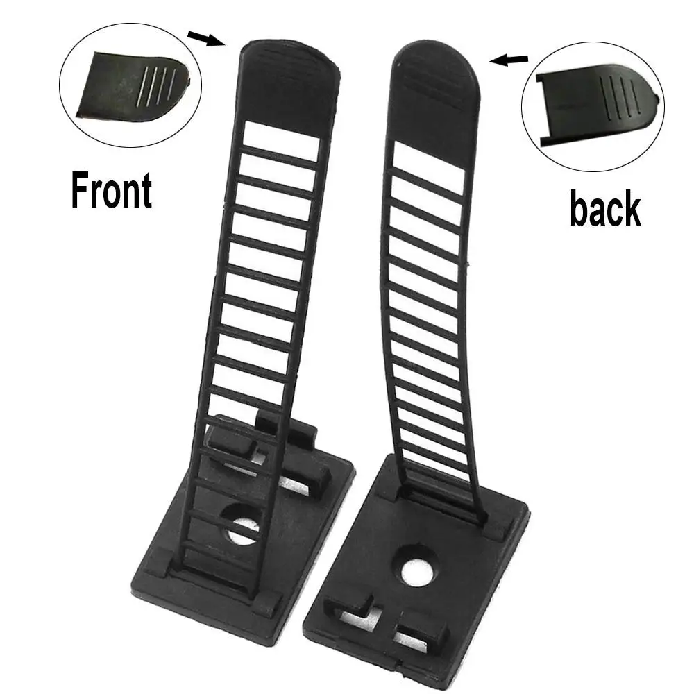 

10/20/50/100 PCS Adjustable Strap Holder Self Adhesive Plastic Network Wire Power Cord Car Cable Tie Clip Clamp Glue Organizer