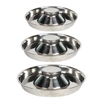 pet stainless steel round dog bowl puppy litter food feeding dish weaning silver stainless feeder water bowl pets feeder bowl