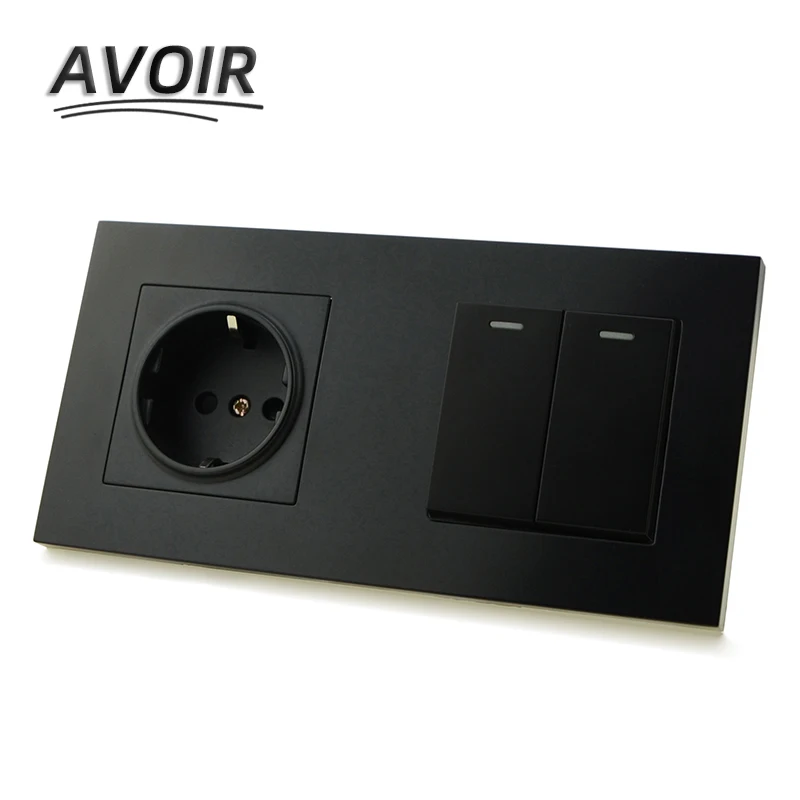 

Avoir EU Standard Plug Wall Socket 1 2 3 4 Gang Lamp Light button Switch Socket Power Electrical Outlet