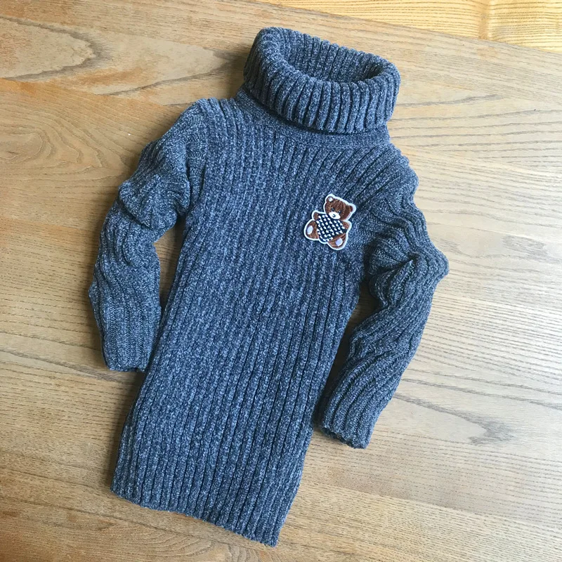 

Boys Wool Sweaters Autumn Winter Children Casual Pullover Sweater For Baby Girls Kids Fashion High Collar Tops Clothes 2022 7Y
