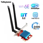 Wi-Fi 6E PCIe Wi-Fi адаптер три Dand 3000 Мбитс Bluetooth 5,2 Intel AX210 карта 2,4G5 ГГц6 ГГц Беспроводная 802.11acax карта для ПК
