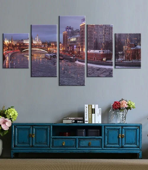 Холщовые картины плакаты 6 в Москву Россия город Кремль стены искусства рамки