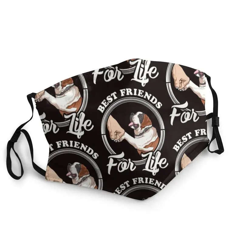 

St Bernard Lover Design Best Friends For Life Breathable Face Mask Adult Dog Anti Dust Protection Cover Respirator Mouth-Muffle