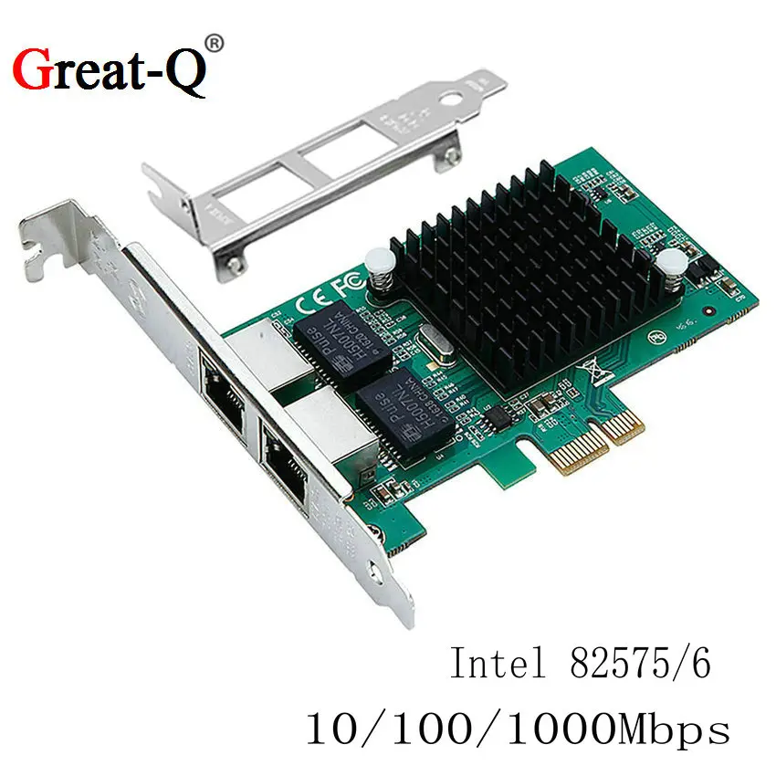 Pci Express Gigabit Ethernet Серверная сетевая карта PCIE RJ45 Lan Карта бездисковая загрузка intel82575