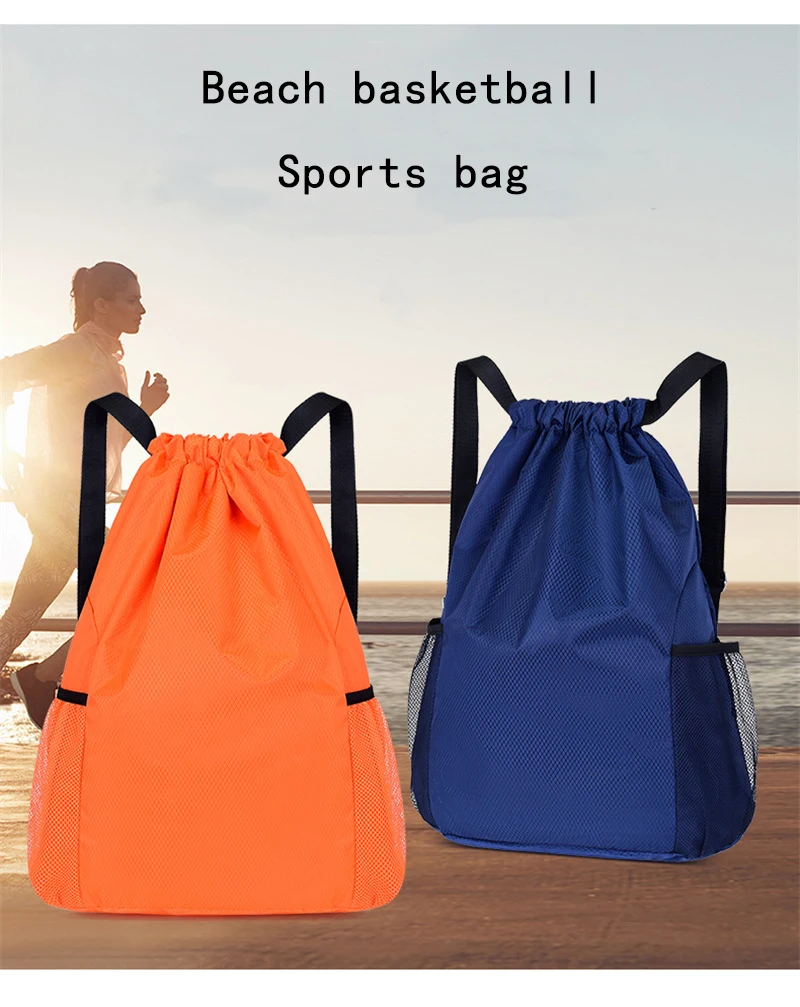 Waterproof Foldable Gym Bag Fitness Backpack Drawstring Pocket Hiking Camping Beach Swimming Men Women Basketball Sports Bags