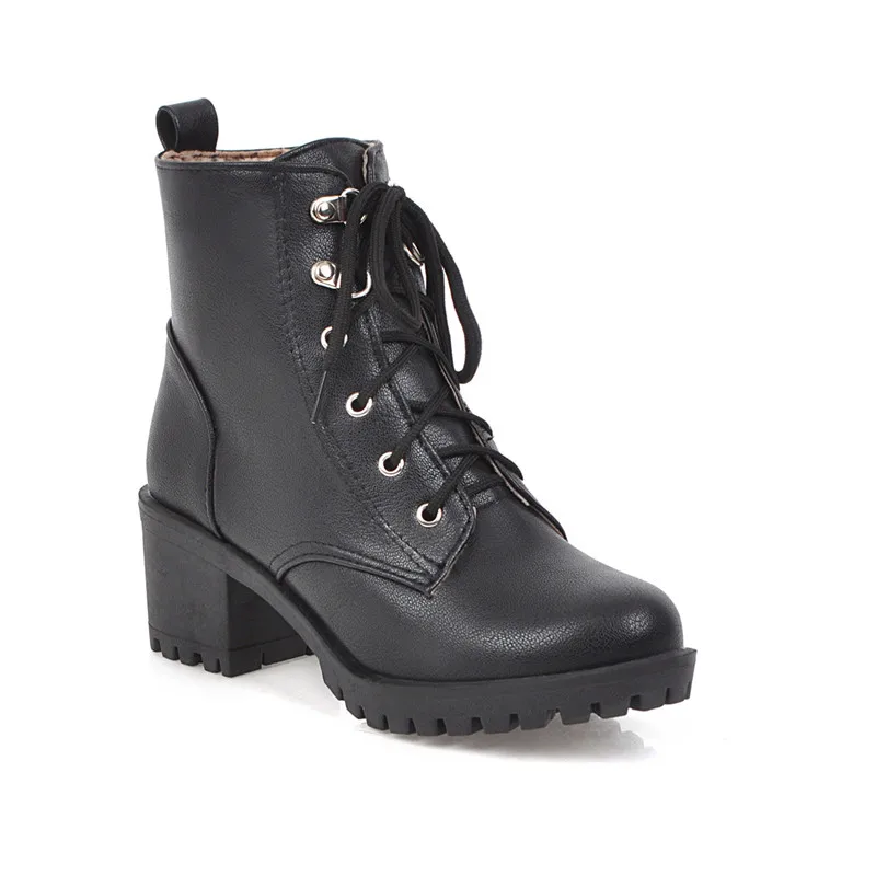 Женские ботильоны на шнуровке MORAZORA высоком квадратном каблуке молнии сезон