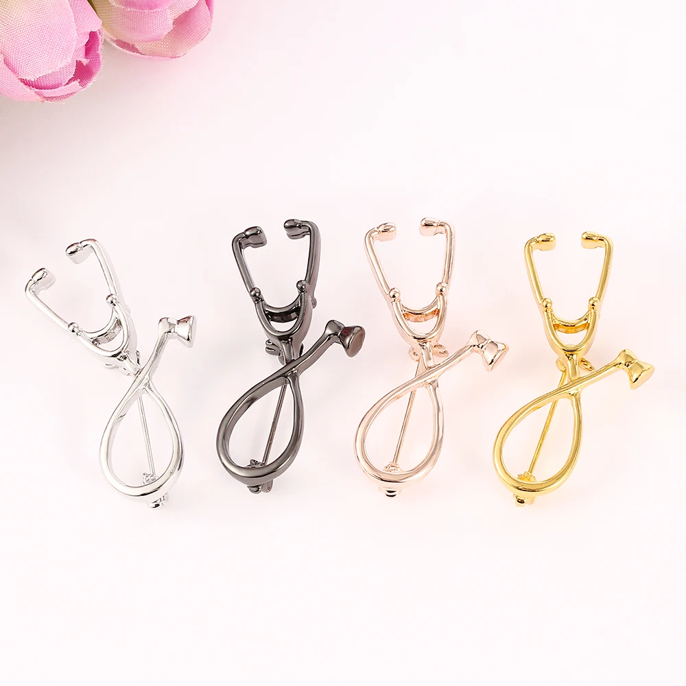 4 цвета стетоскоп Броши модный медицинский ювелирный булавка для медсестер