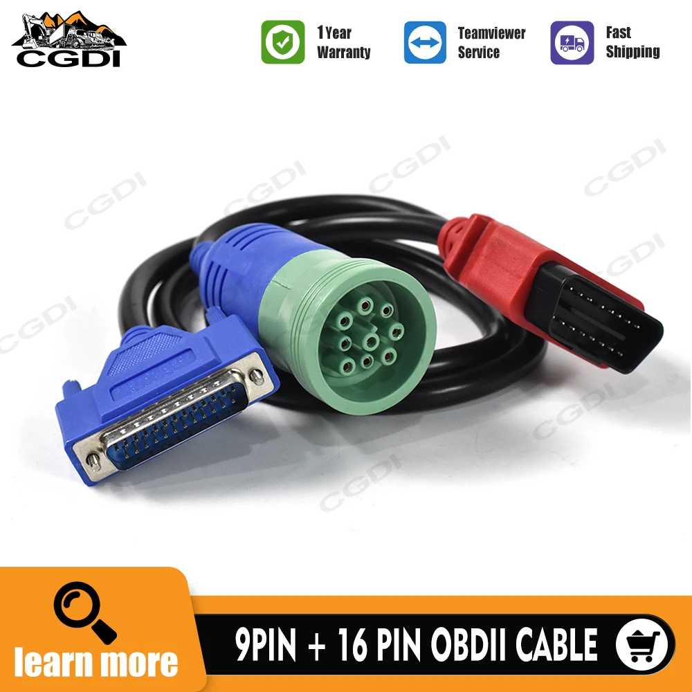 

Для DPA5 Универсальный OBDII 16 pin + 9Pin кабель грузовик диагностический инструмент OBDII 9Pin до 16 Pin OBD диагностический кабель