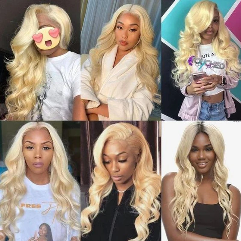 

Blonde 613 Lace Front Wig 13X4 Lace Frontal Body Wave Wig Remy Human Hair Wigs Pre Plucked Body Wave Wig