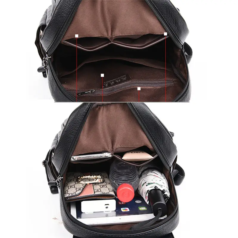 Модный женский рюкзак кожаные ранцы для девочек подростков школьный ранец на