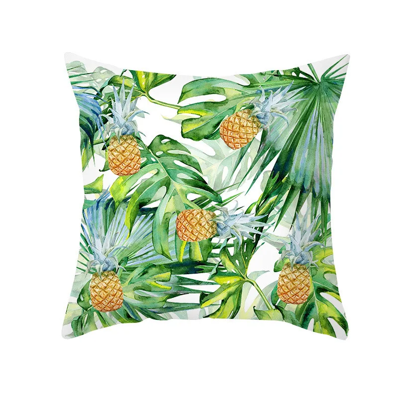 

Floral Tropical plant leaves pillowcase cushion cover home decor Bird green leaves plants throw sofa car cushion cover 45x45cm