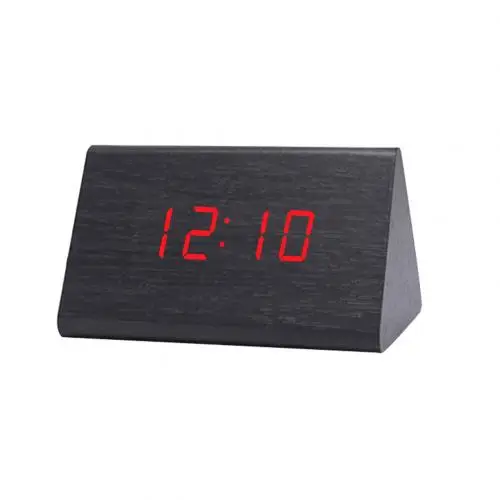 Kurogi Red Цифровой деревянный USB светодиодный ночной Светильник будильник термометр дисплей часы для украшения гостиной на батарейках часы - Цвет: Kurogi Red