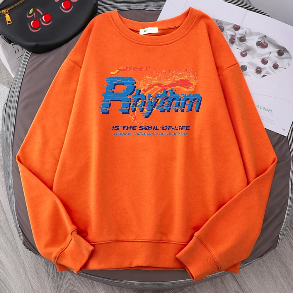 

Rhythm Print Womans Sweatshirts Autumn Harajuku Crewneck Creativity Hip Hop Hoodie 2021 Fashion High Quality Warm Female Hoodies