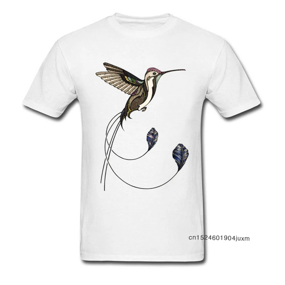 

Футболки Новый дизайн Мужская футболка чудесная Колибри хлопок белые Топы И Футболки подарок на День Благодарения Одежда компания на заказ