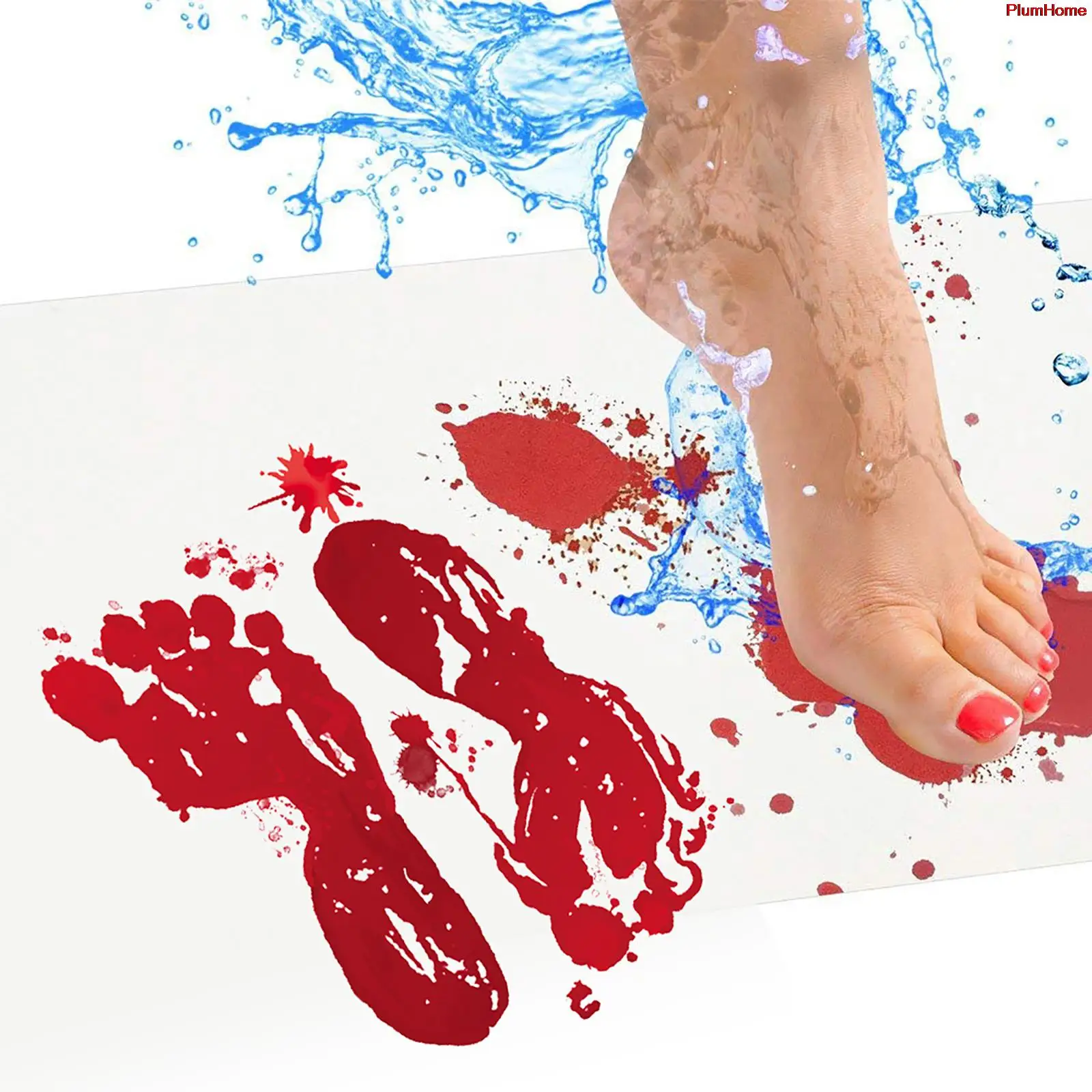 

Halloween Decoration Horror House Blood Bath Mat Foot Pad Scare Bloody Footprint Bath Bathroom Mat Anti-Slip Home Party Decor