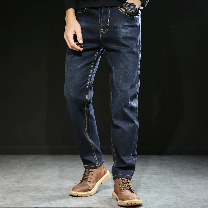 Модные мужские джинсы большого размера 7XL эластичные джинсовые брюки