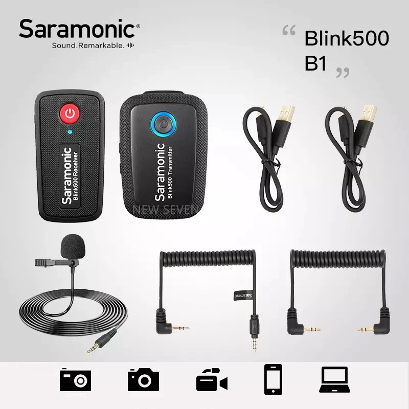Blink 500 B1 Saramonic Blink500 беспроводной микрофон профессиональный голосовой Студийный микрофон для DSLR телефона Ноутбук с камерой для просмотра Youtube Vlog - Цвет: Blink 500 B1