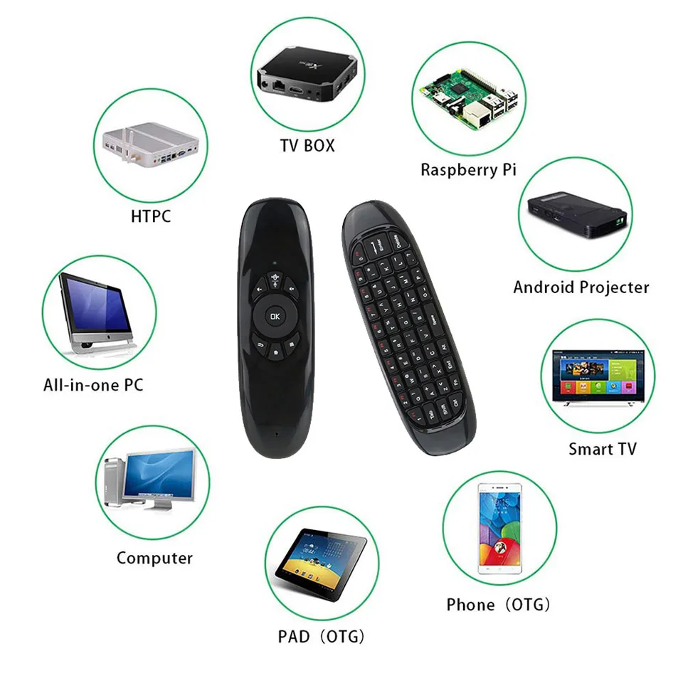 c120 backlight 2 4g air mouse rechargeable wireless remote control keyboard for android tv box computer english russia version free global shipping
