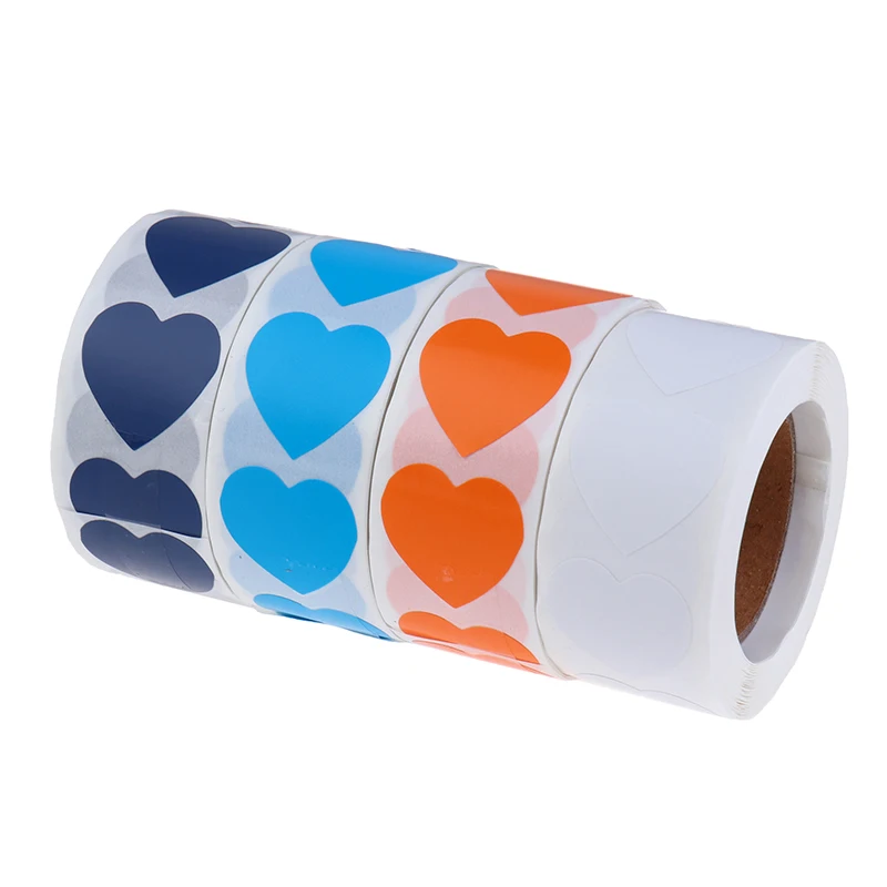 

500PCS/lot Round Vintage Kraft Label Sticker heart/Thank you DIY Multifunction Adhesive Packaging Sealing Label Sticker