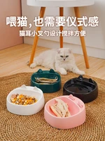 creative ceramic cat dog pet puppy cat ears bowl feeding feeder water bowl high capacity single bowl food basin pet supplies