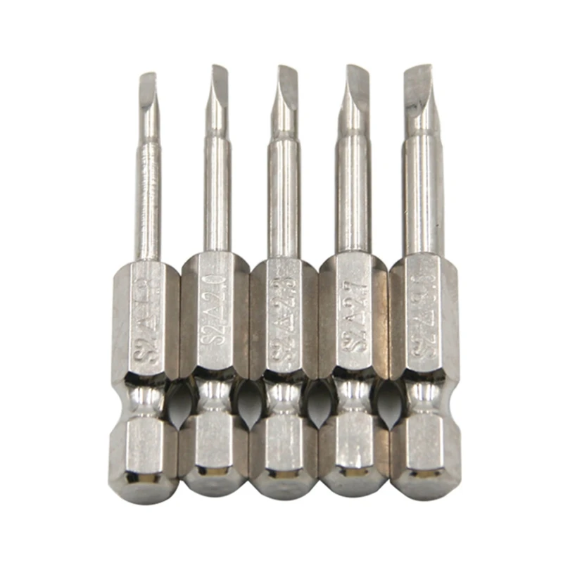 

F2TE S2 Steel Magnetic Triangle Head Screwdriver Bits Tip Set 1.8mm 2mm 2.3mm 2.7mm 3mm 1/4 Inch Hex Shank 50mm Length 5 Pcs