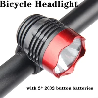 3 modes led bicycle headlight ip65 waterproof mtb bike front light night cycling safety warning lamp with 2032 button batteries
