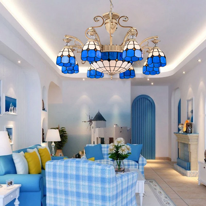 Скандинавский светодиодный подвесной светильник Tiffany для спальни прикроватный