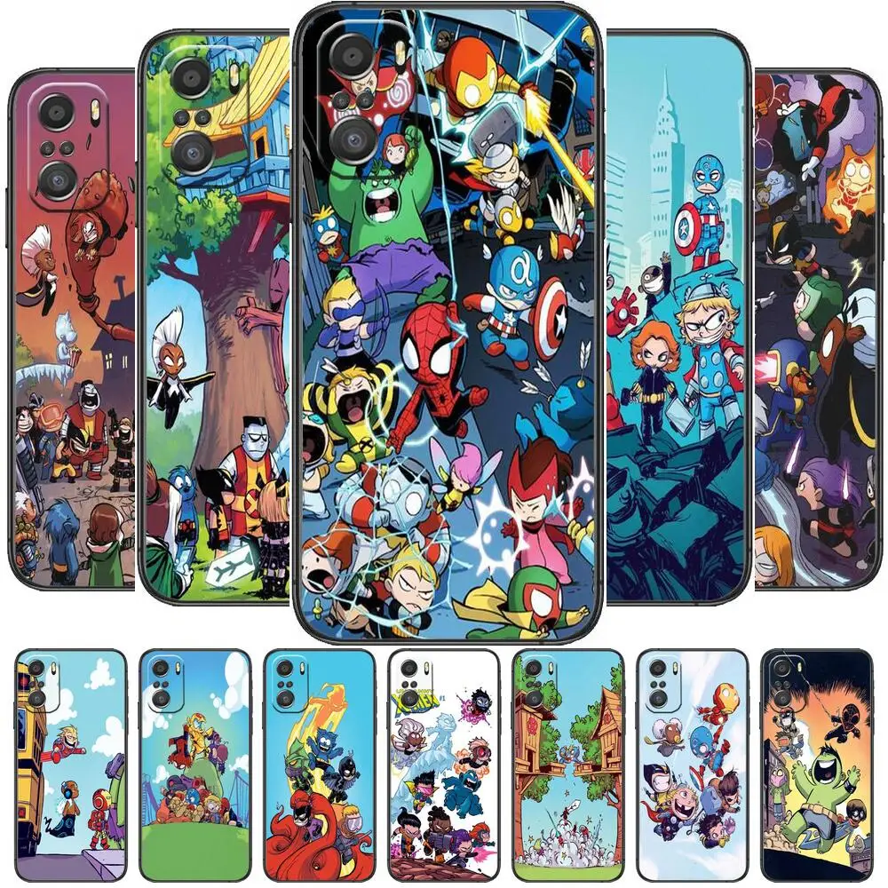 

Marvel baby cartoon xiaomi case for redmi 9 case redmi 7A 8 8A 9A 9C 9T 10X pro 5G Xiaomi mi 8SE mi 10 ultra mi 11 lite cover