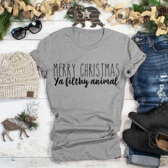 

MERRY CHRISTMAS T-shirt slogan cotton fashion grunge tumblr party holiday gift celebrate slogan shirt vintage girl tees-J095