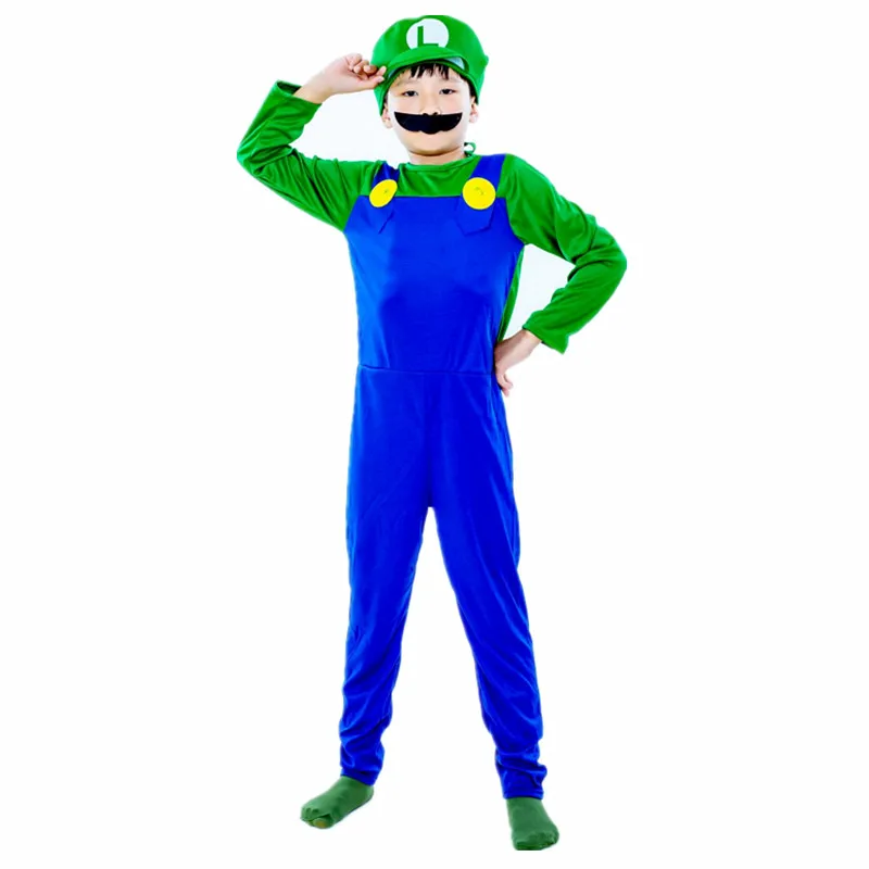 Детский Косплей супер костюм Братья Луиджи Брос сантехники маскарадный для