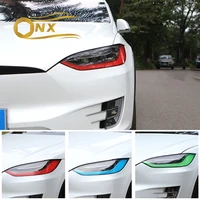 car daytime running lights change color film eyebrow lamp headlight film anti scratch protection modification for tesla modelx s