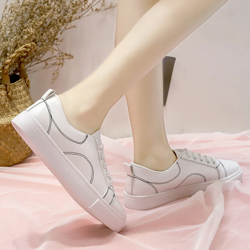 

Women Autumn Sports Shoes Lady Casual Female Sneakers Modis Flats All-Match Round Toe Fall New Basket Small 2021 Dress Cross Flo