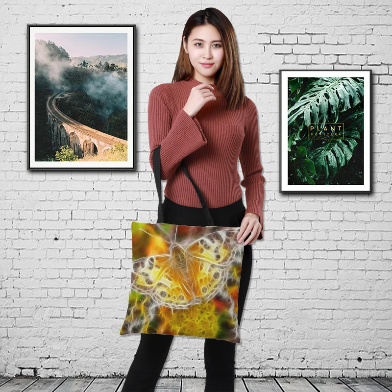 Сумка-тоут для покупок на заказ многоразовая двухсторонняя сумочка из джутового