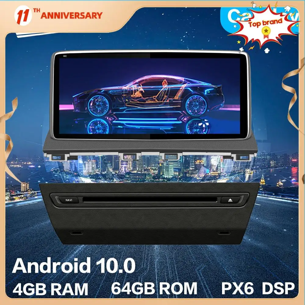 Aotsr Android 10 0 4 + 64G Автомобильный Радио плеер GPS навигация автомобильный стерео HD