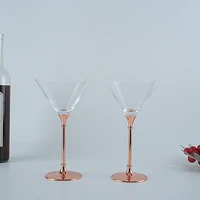 crystal cocktail glass martini cup champagne glass marguerite bar dedicated triangular glass galvanized base