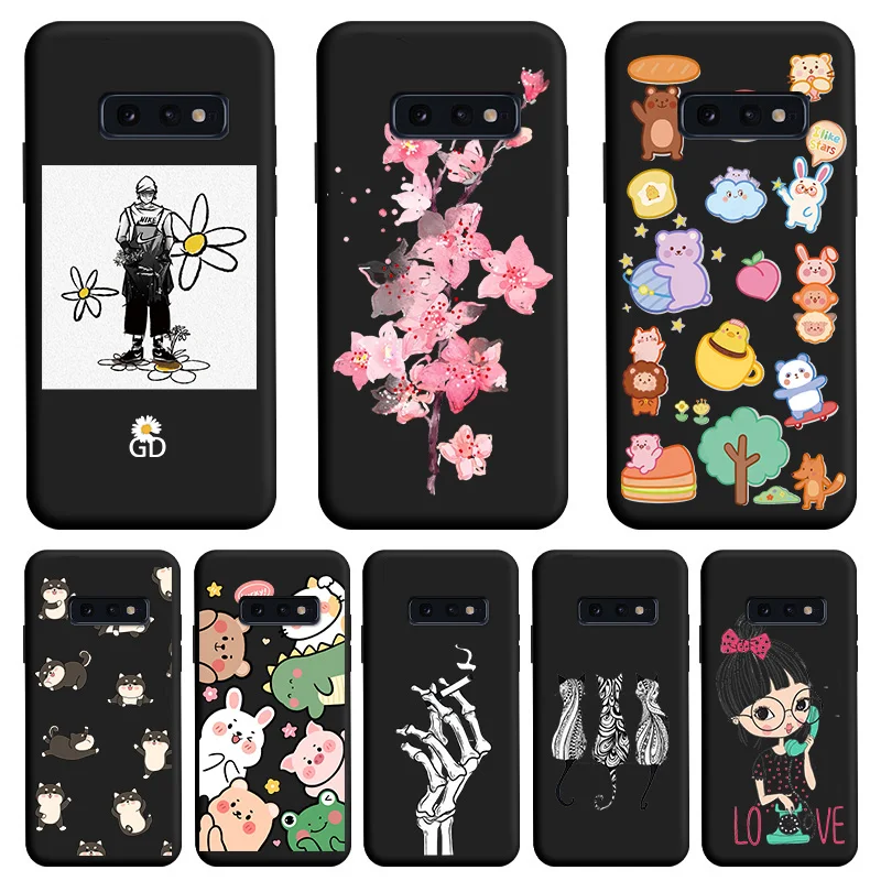 

Black Soft TPU Shell For Samsung Galaxy S10 S10Plus S10E S10Lite Case Personality Cute Fashion Trend Shell For Samsung CaseCover