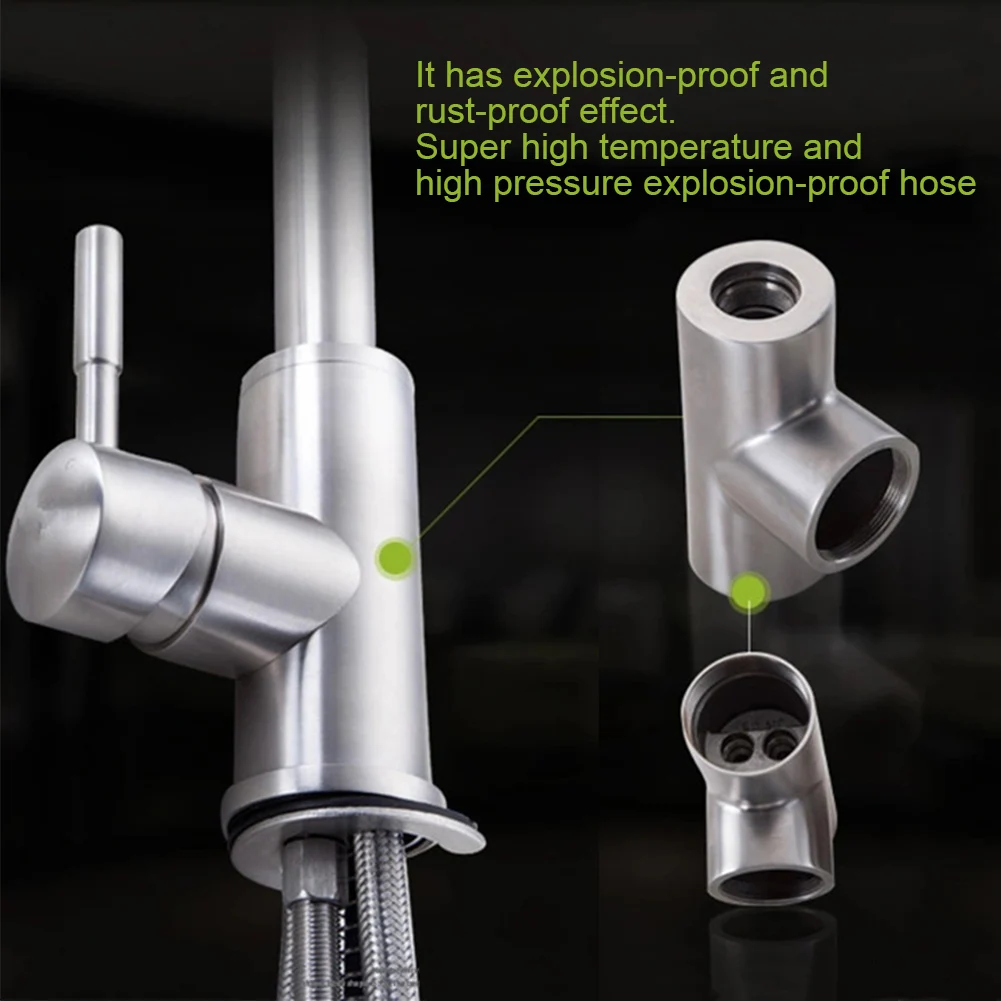 Easy Install Faucet Kitchen Practical Modern Pull Out Fast Open Stainless Steel Basin Rustproof Washing Anti Corrosion Home